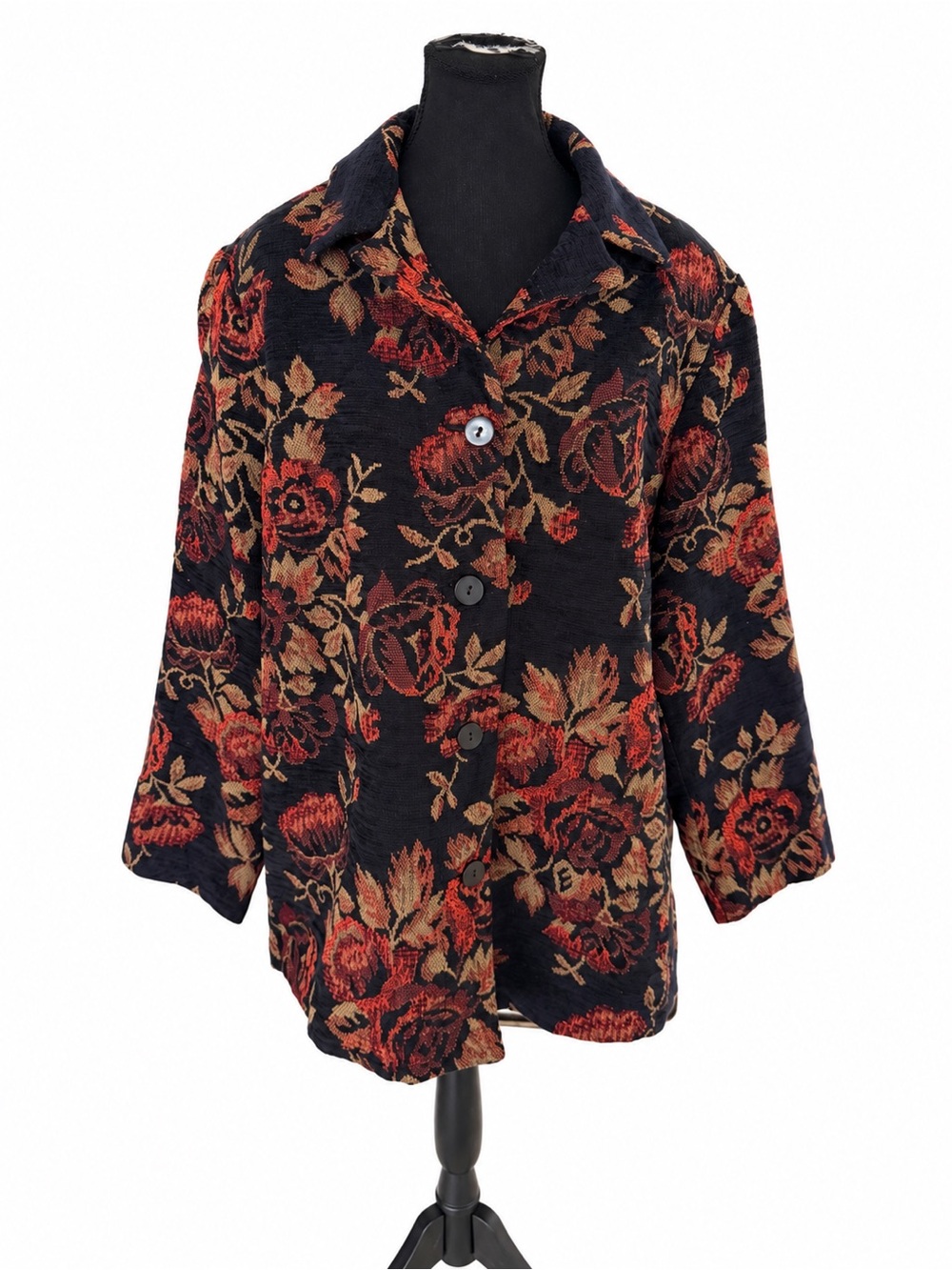 Sag Harbor Floral Button Front Jacket 16W
